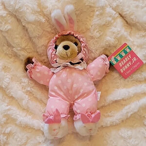 Vintage Pink Polka Dot Papel Bearly Bunny Jr in costume kids